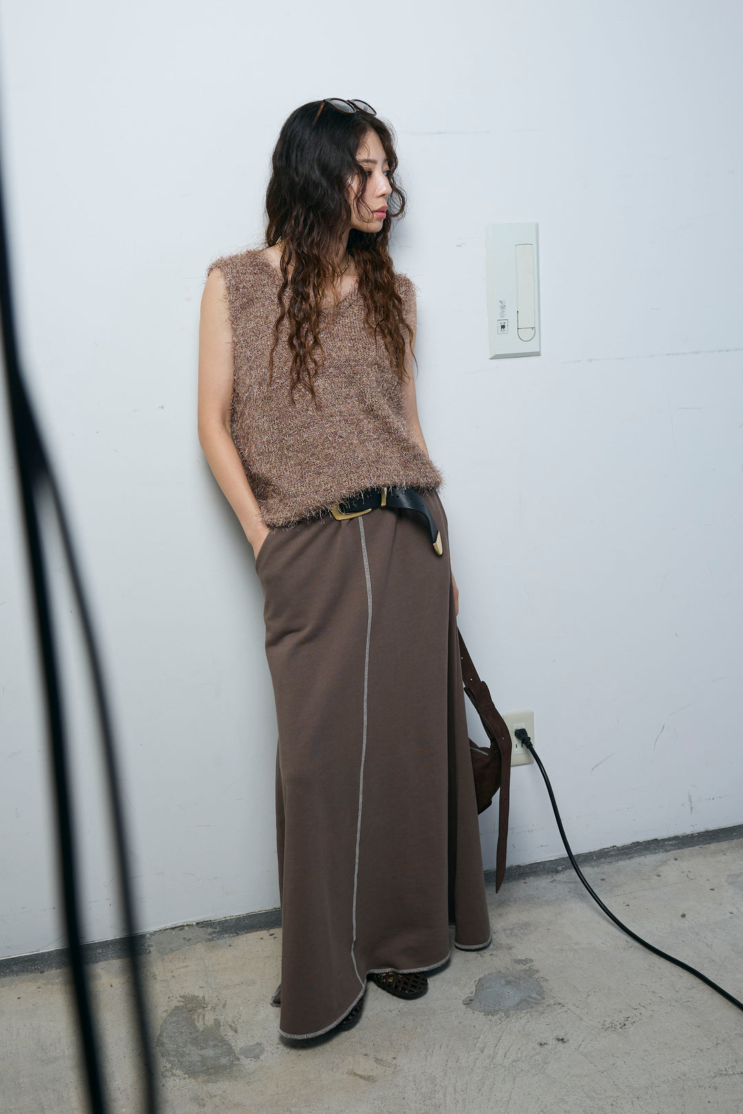 [予約/SET]ダンスフェザーベスト+スリットスウェットロングSK(2set)