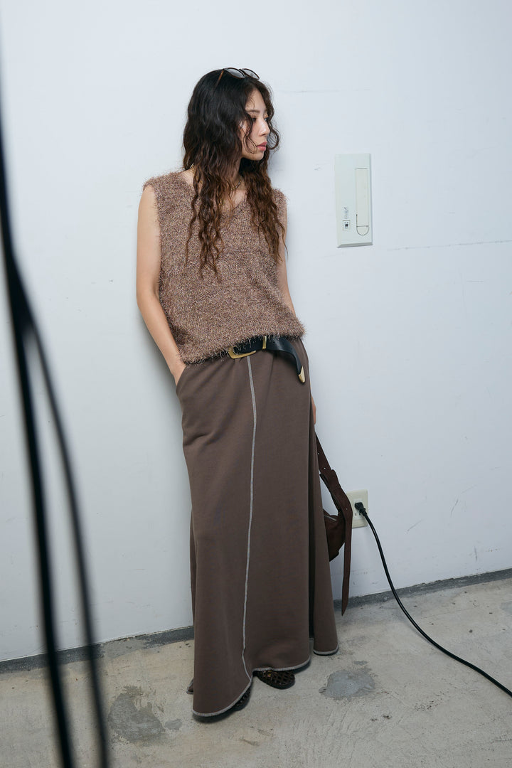 [予約/SET]ダンスフェザーベスト+スリットスウェットロングSK(2set)