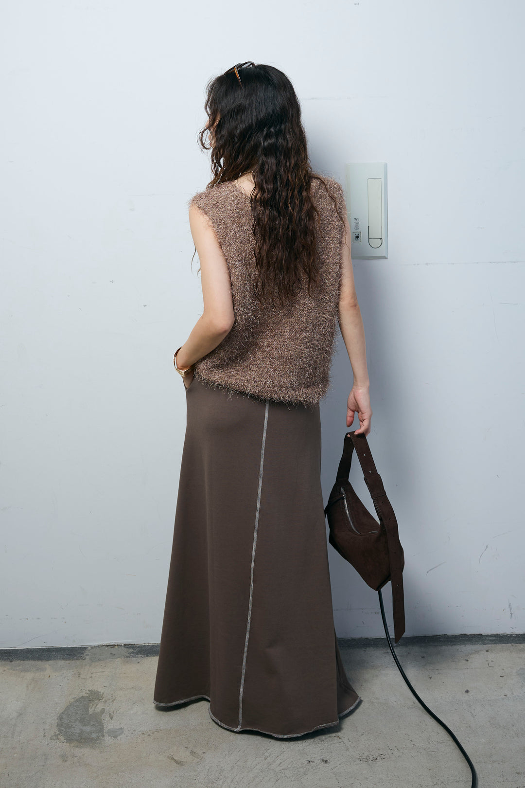 [予約/SET]ダンスフェザーベスト+スリットスウェットロングSK(2set)