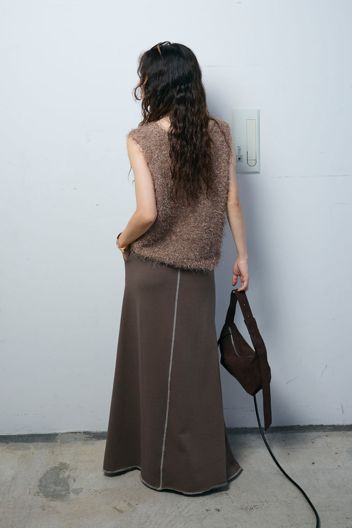 [予約/SET]ダンスフェザーベスト+スリットスウェットロングSK(2set)