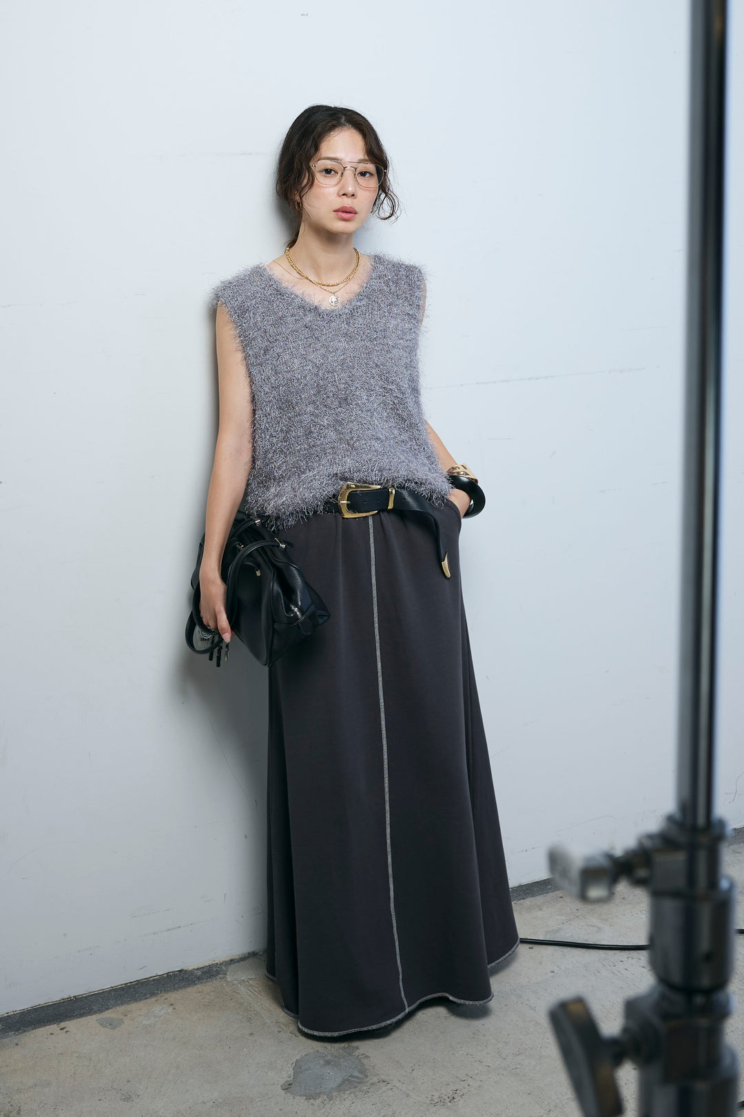 [予約/SET]ダンスフェザーベスト+スリットスウェットロングSK(2set)