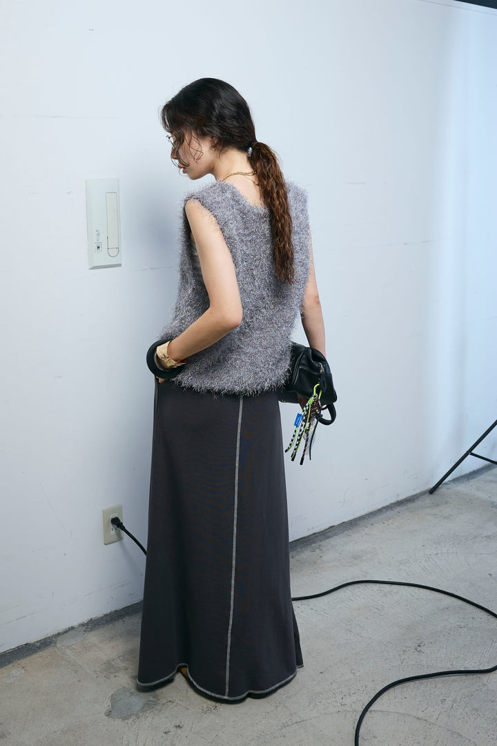 [予約/SET]ダンスフェザーベスト+スリットスウェットロングSK(2set)