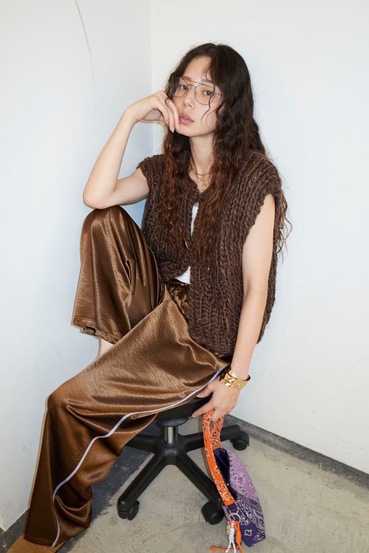 [予約/SET]ハンドニットロービングベスト+サテンサイドラインパンツ(2set)