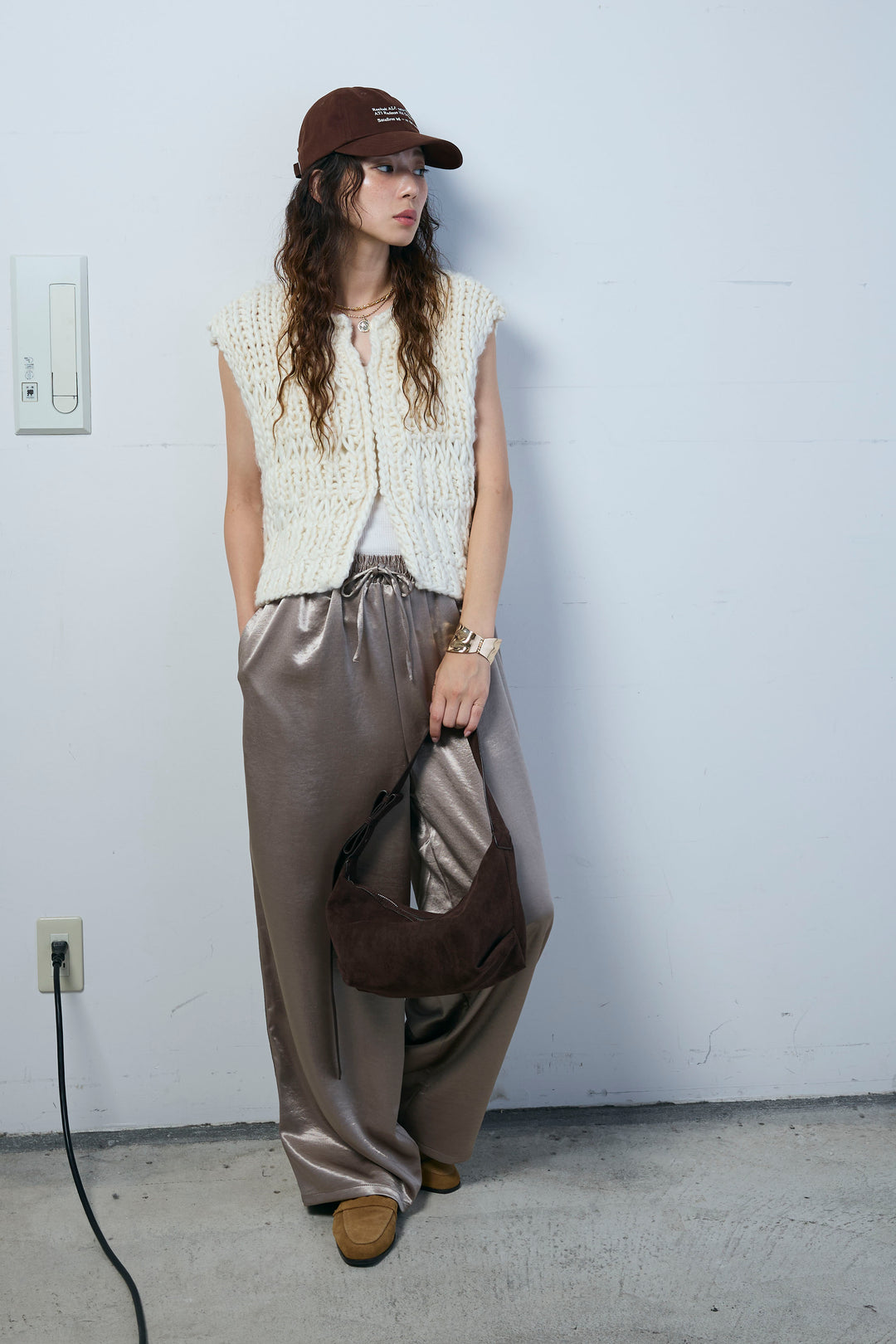 [予約/SET]ハンドニットロービングベスト+サテンサイドラインパンツ(2set)