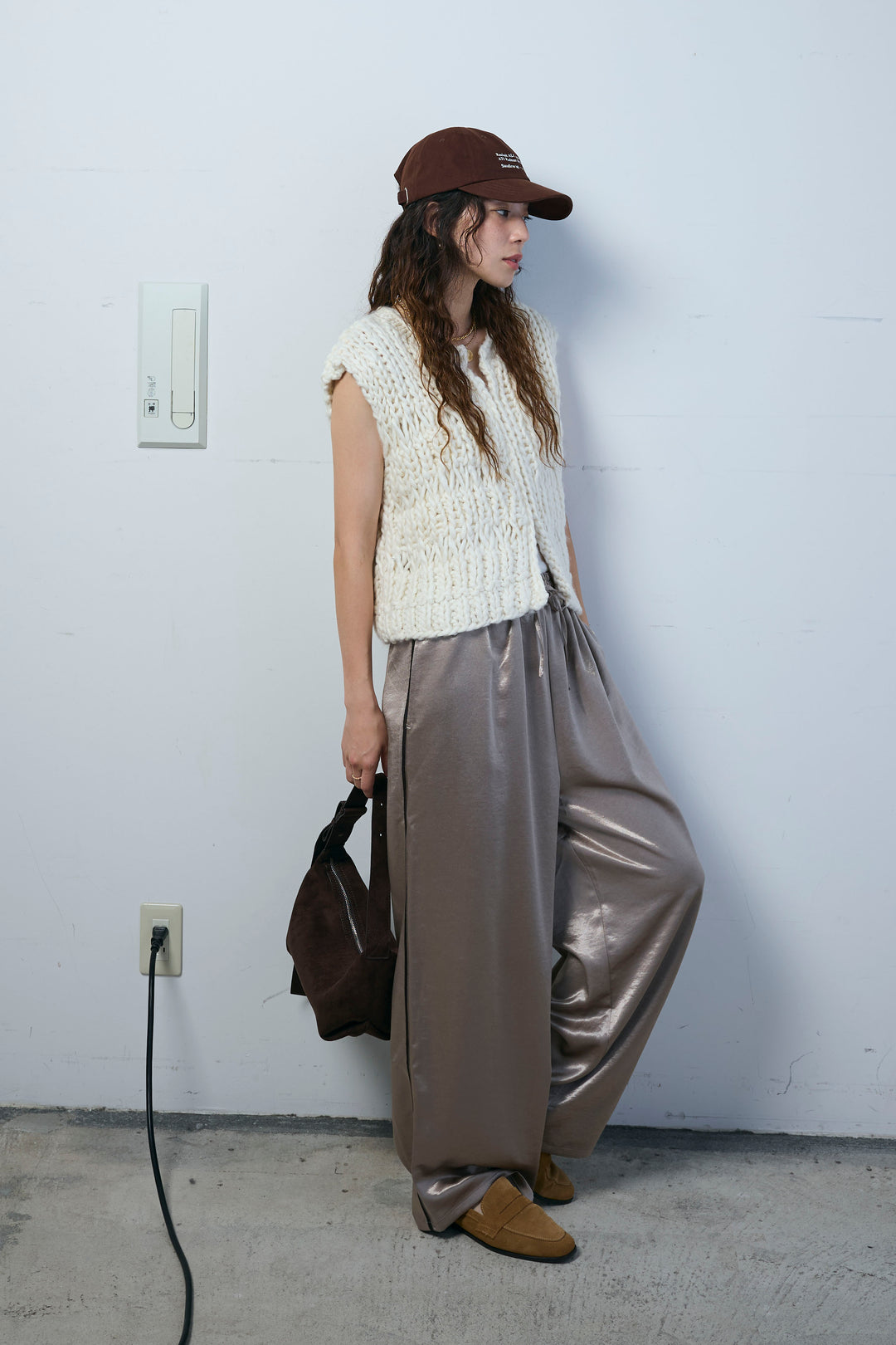 [予約/SET]ハンドニットロービングベスト+サテンサイドラインパンツ(2set)