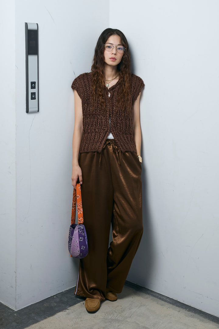 [予約/SET]ハンドニットロービングベスト+サテンサイドラインパンツ(2set)