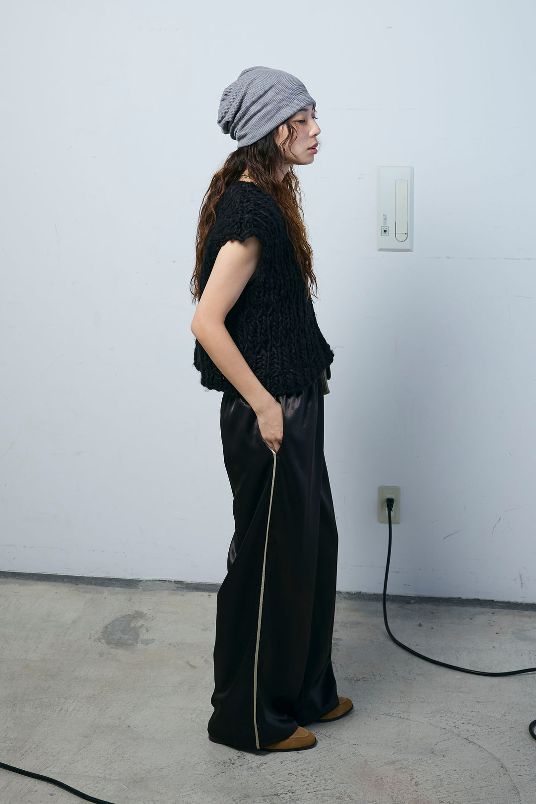 [予約/SET]ハンドニットロービングベスト+サテンサイドラインパンツ(2set)