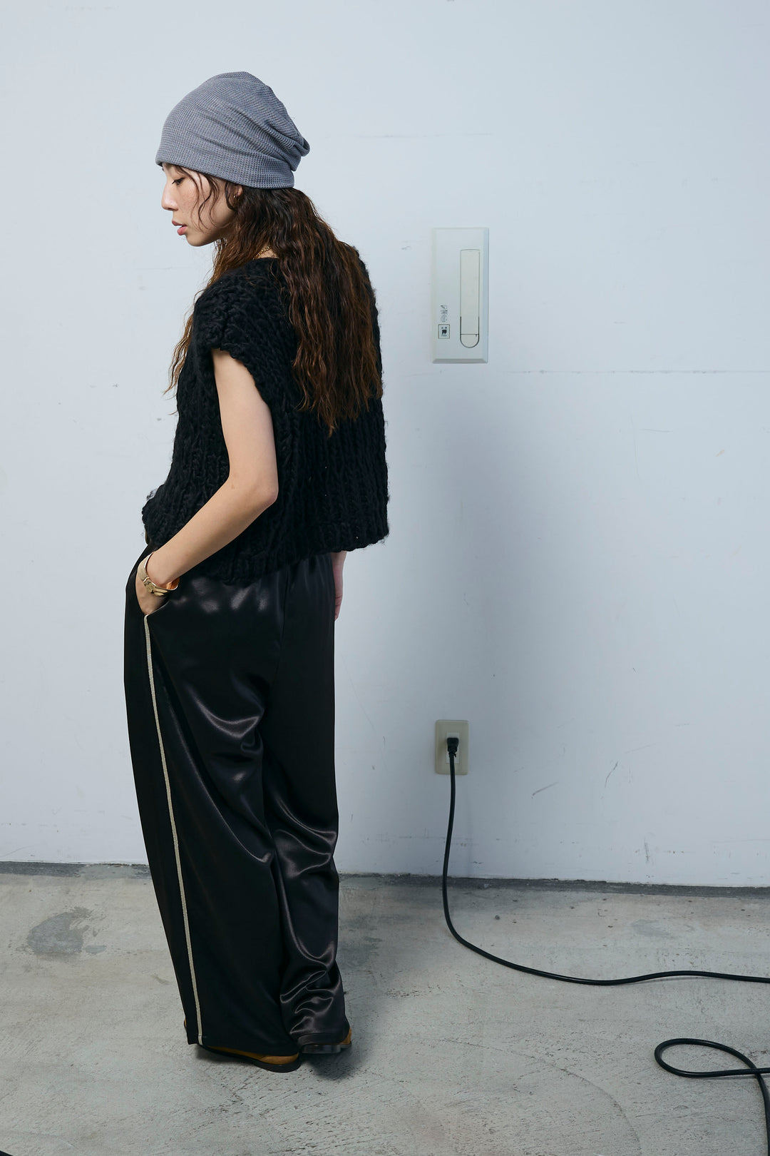 [予約/SET]ハンドニットロービングベスト+サテンサイドラインパンツ(2set)