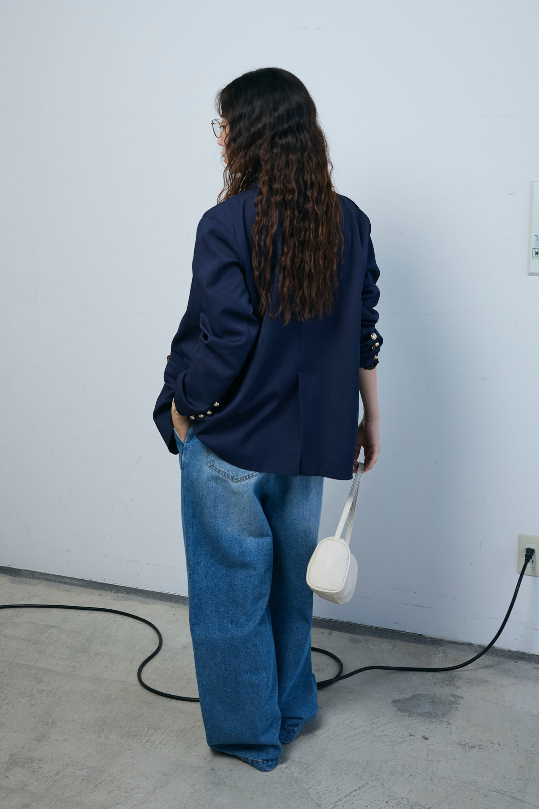 [予約/SET]TRツイルダブルテーラードジャケット+フロントジップストラップデザインデニムサロペット(2set)