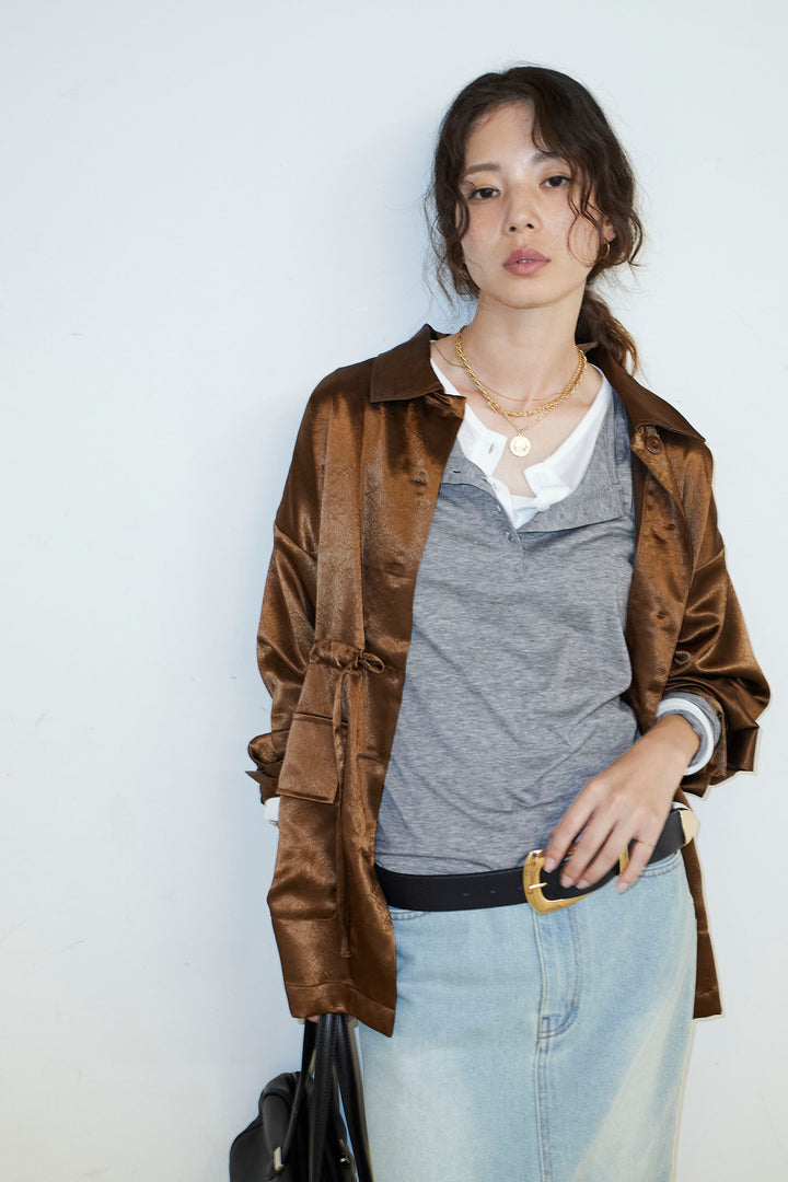 サテンミリタリーシャツJK