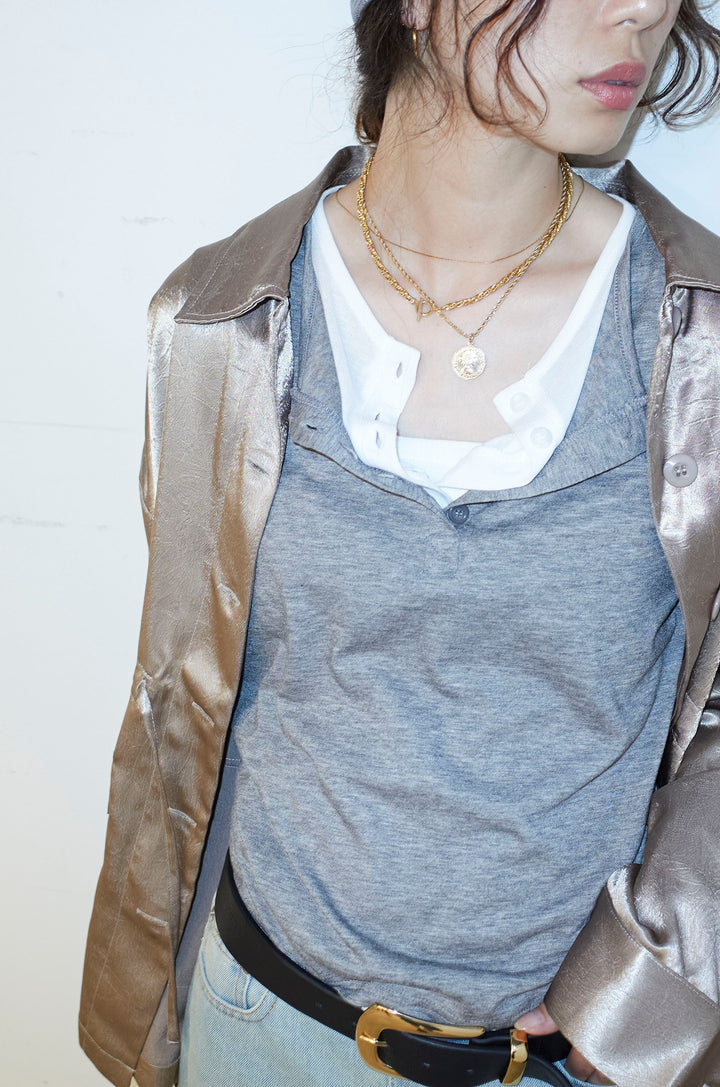 [予約]レイヤードヘンリーネックプルオーバー