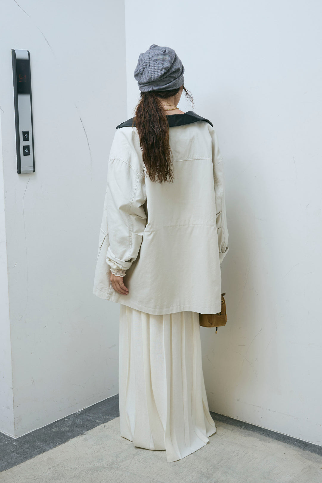 [予約/SET]フェイクレザー襟カバーオール+シアーレーストップス+ニットプリーツロングSK(3set)