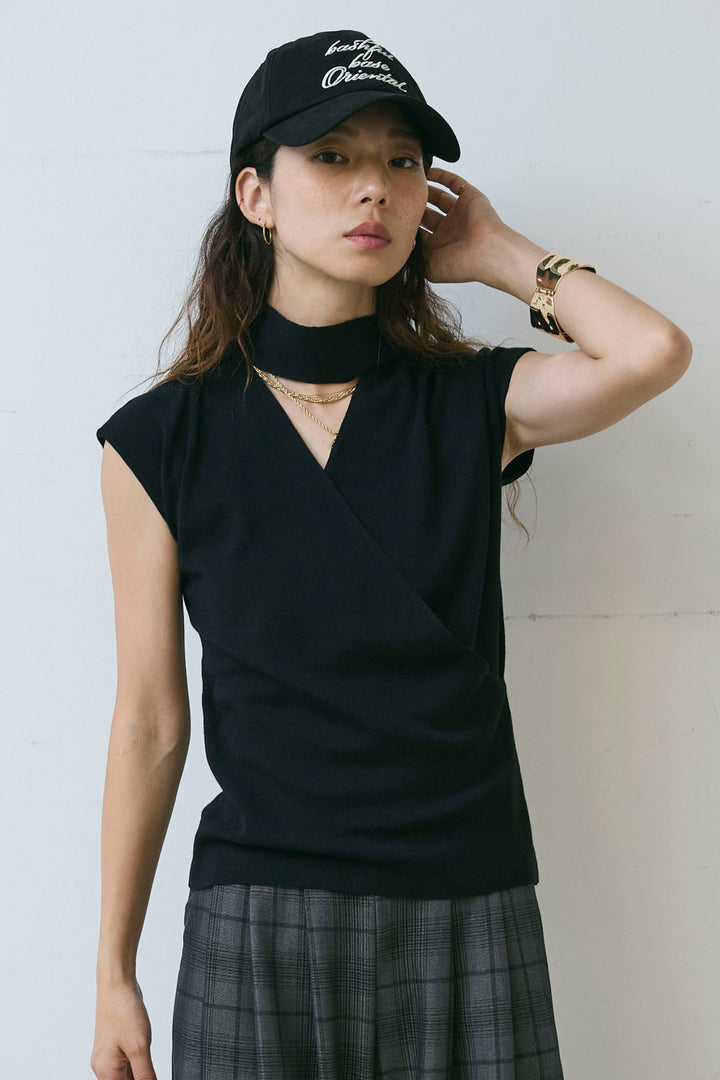 タイつきVネックニットPO