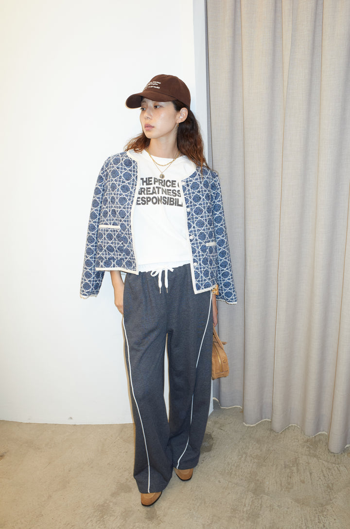 [予約/SET]パイピングジャガードJK+ピグメントロゴショート丈T(2set)