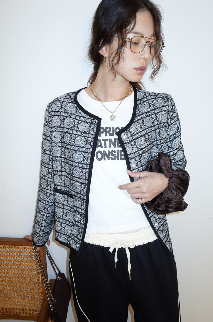 [予約/SET]パイピングジャガードJK+裏毛カーブラインワイドパンツ(2set)