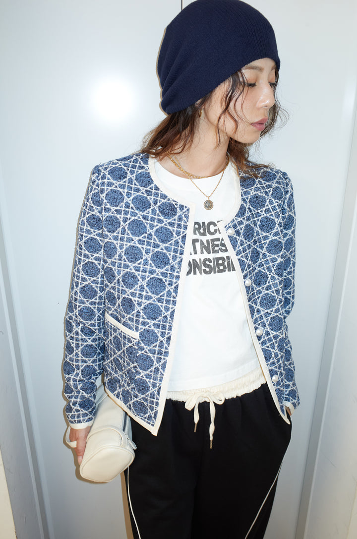 [予約/SET]パイピングジャガードJK+ピグメントロゴショート丈T(2set)