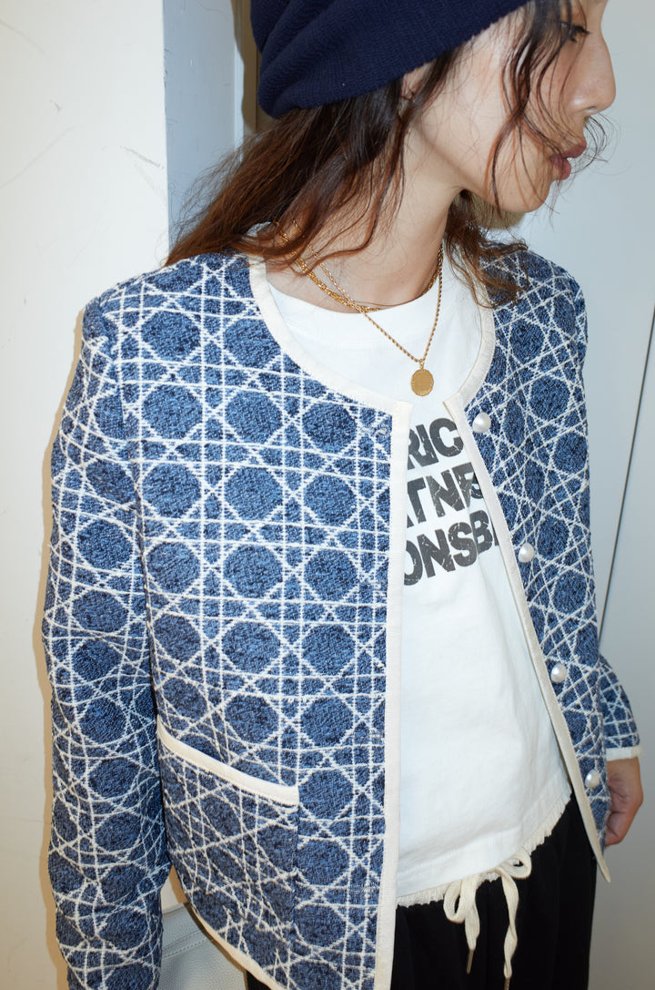 [予約/SET]パイピングジャガードJK+裏毛カーブラインワイドパンツ(2set)