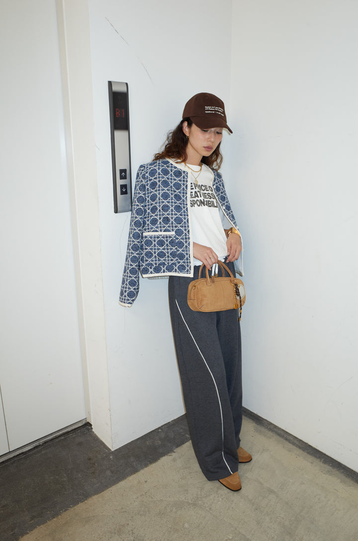 [予約/SET]パイピングジャガードJK+ピグメントロゴショート丈T(2set)