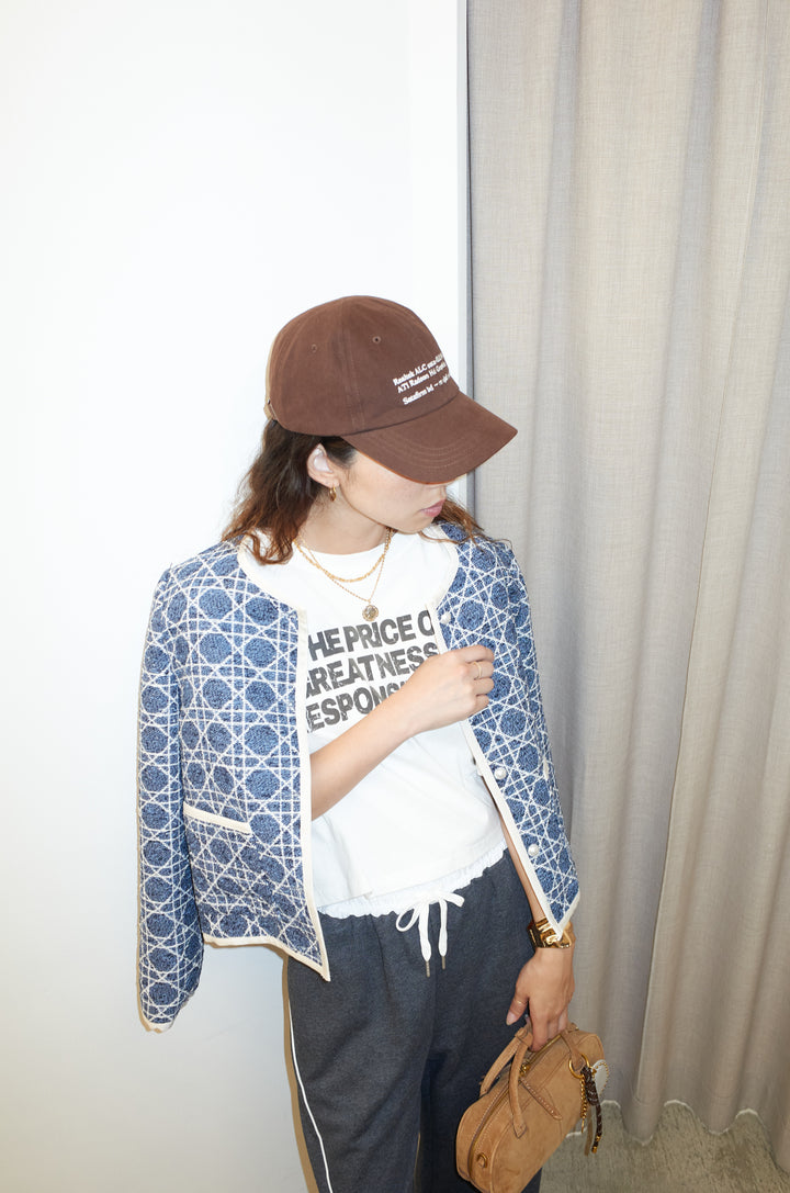 [予約/SET]パイピングジャガードJK+ピグメントロゴショート丈T+裏毛カーブラインワイドパンツ(3set)