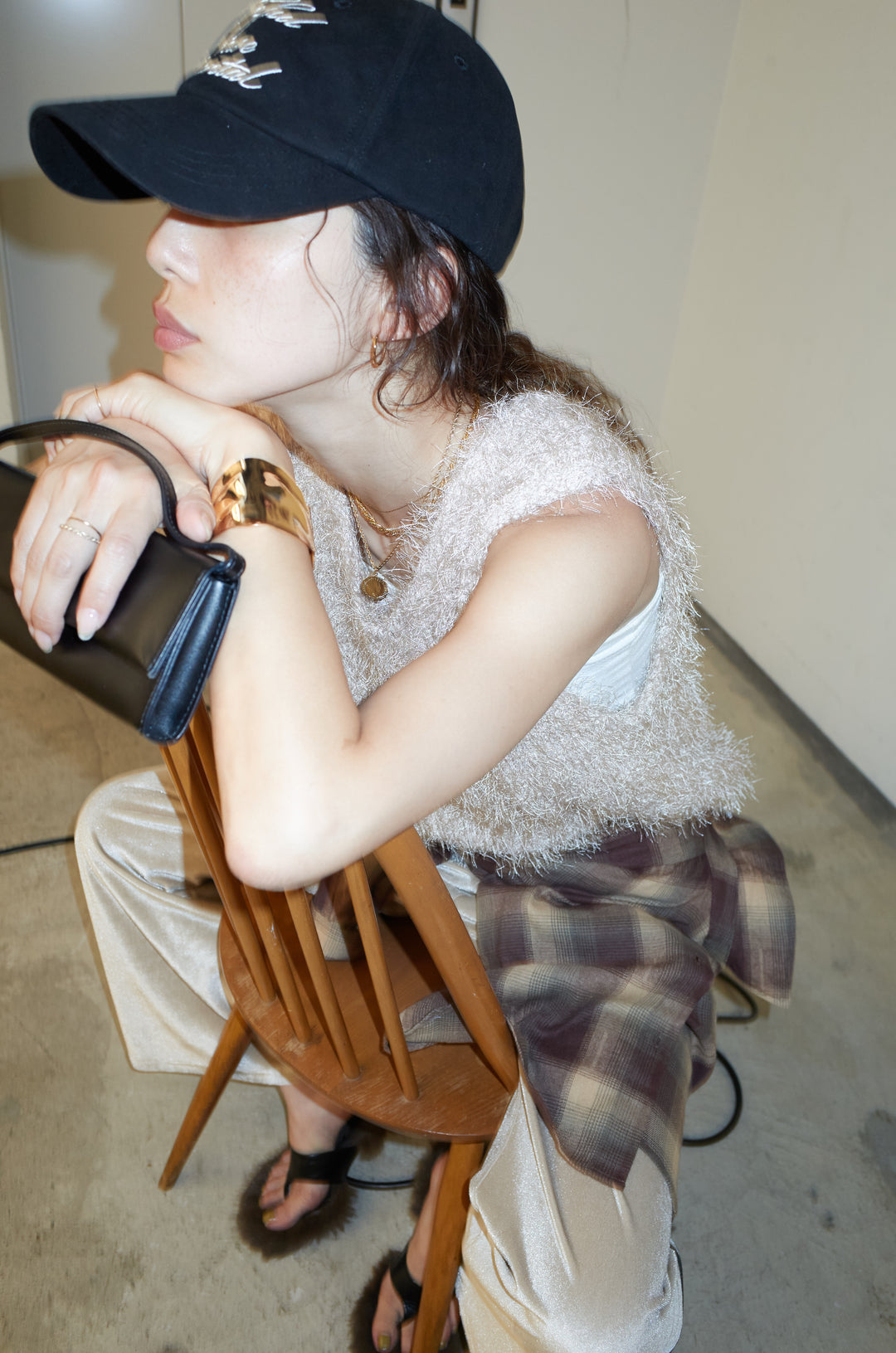 [予約/SET]ダンスフェザーベスト+ベロアサイドラインパンツ(2set)