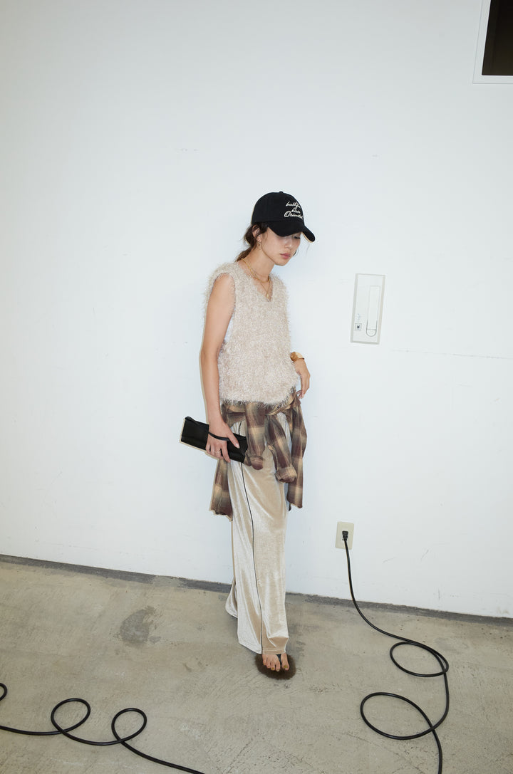 [予約/SET]ダンスフェザーベスト+ベロアサイドラインパンツ(2set)