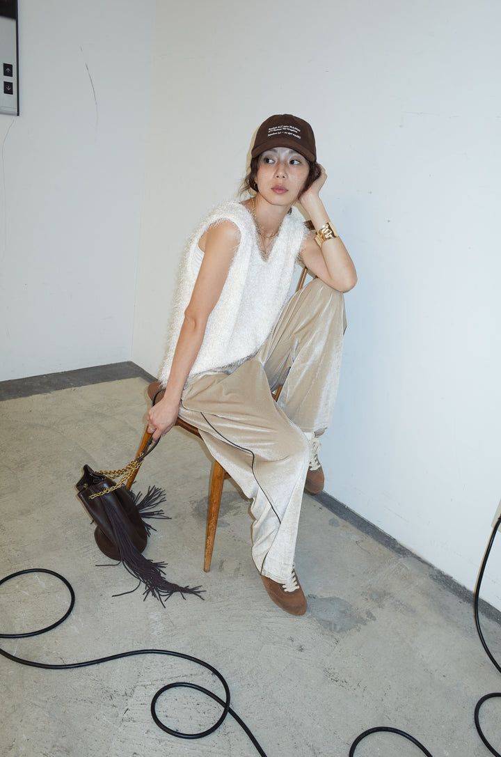 [予約/SET]ダンスフェザーベスト+ベロアサイドラインパンツ(2set)