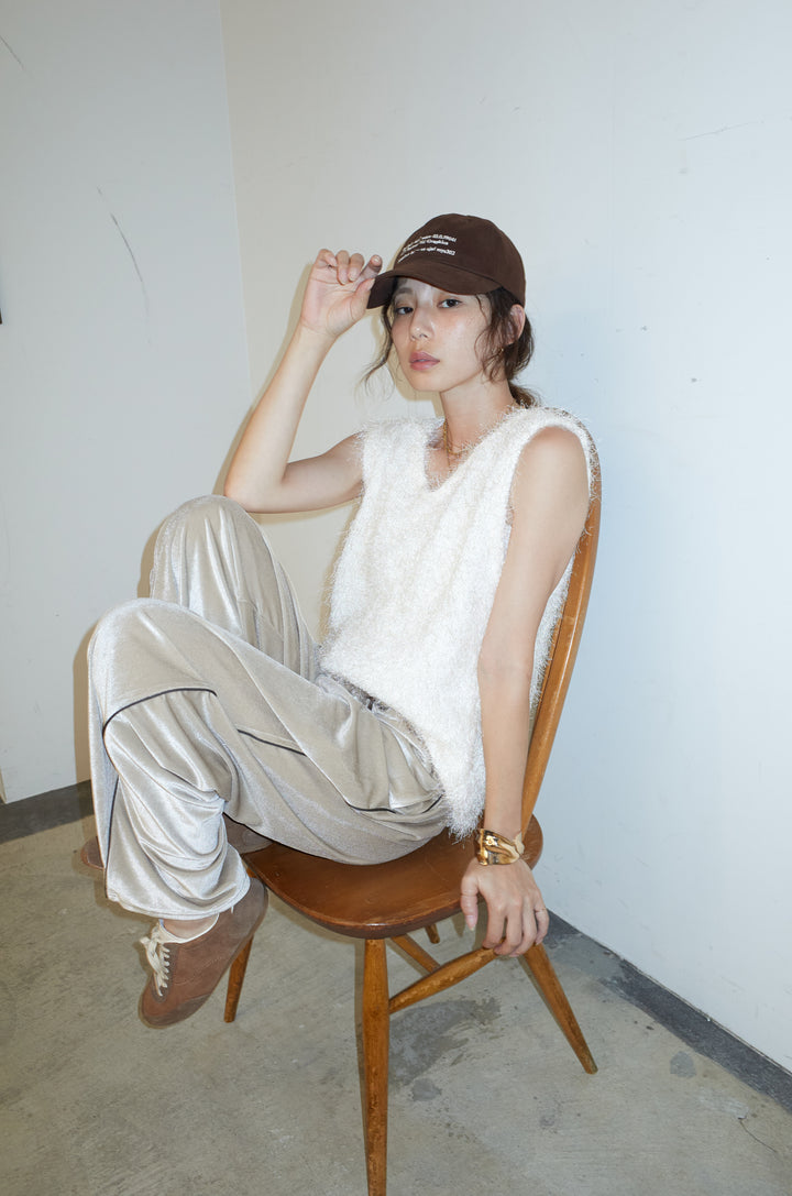 [予約/SET]ダンスフェザーベスト+ベロアサイドラインパンツ(2set)