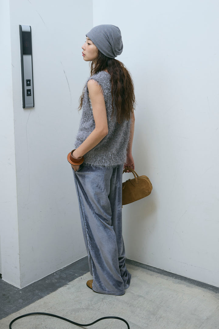 [予約/SET]ダンスフェザーベスト+ベロアサイドラインパンツ(2set)