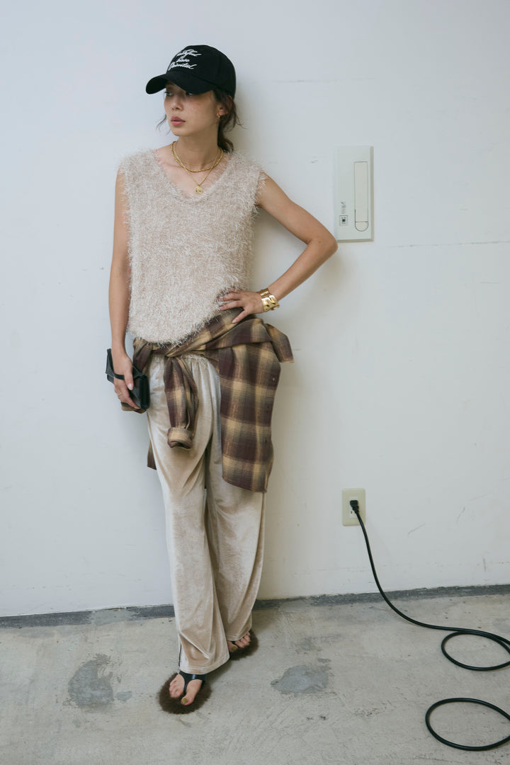 [予約/SET]ダンスフェザーベスト+ベロアサイドラインパンツ(2set)