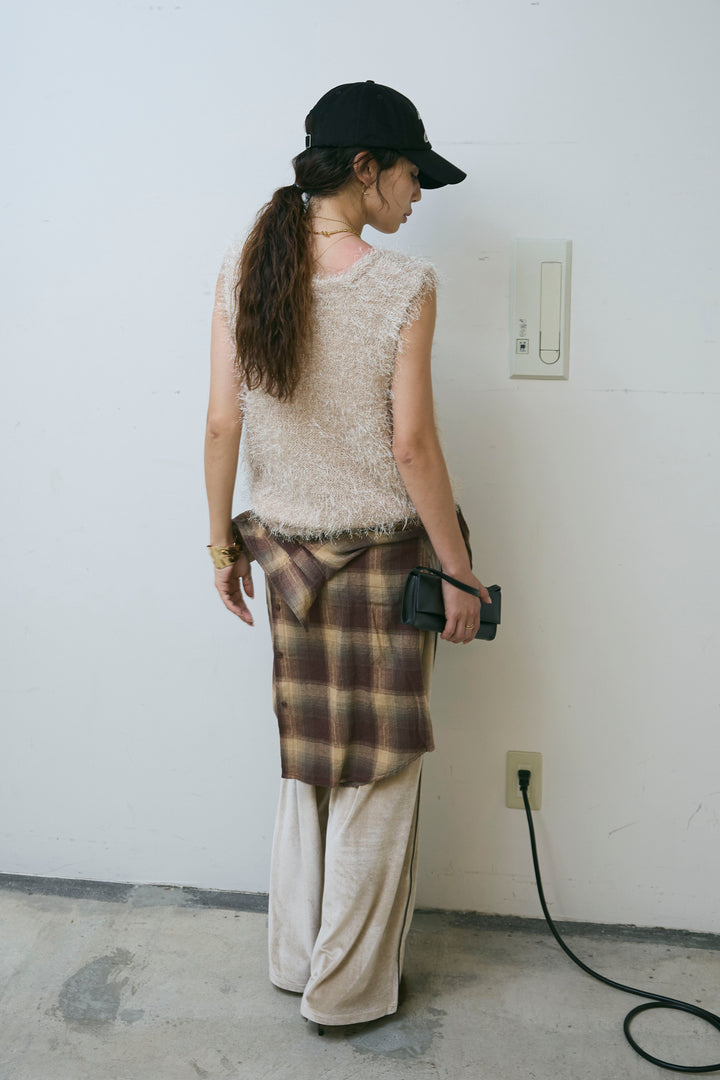 [予約/SET]ダンスフェザーベスト+ベロアサイドラインパンツ(2set)