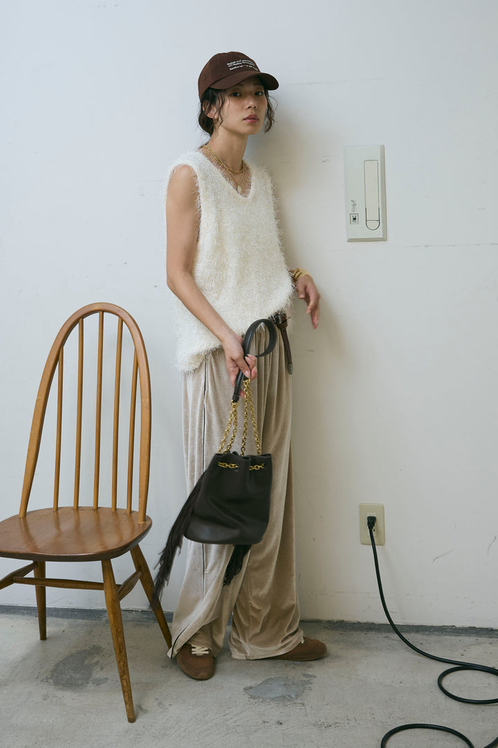 [予約/SET]ダンスフェザーベスト+ベロアサイドラインパンツ(2set)