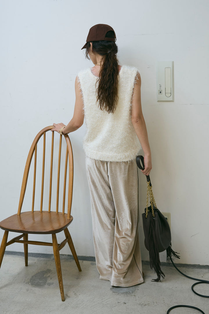 [予約/SET]ダンスフェザーベスト+ベロアサイドラインパンツ(2set)