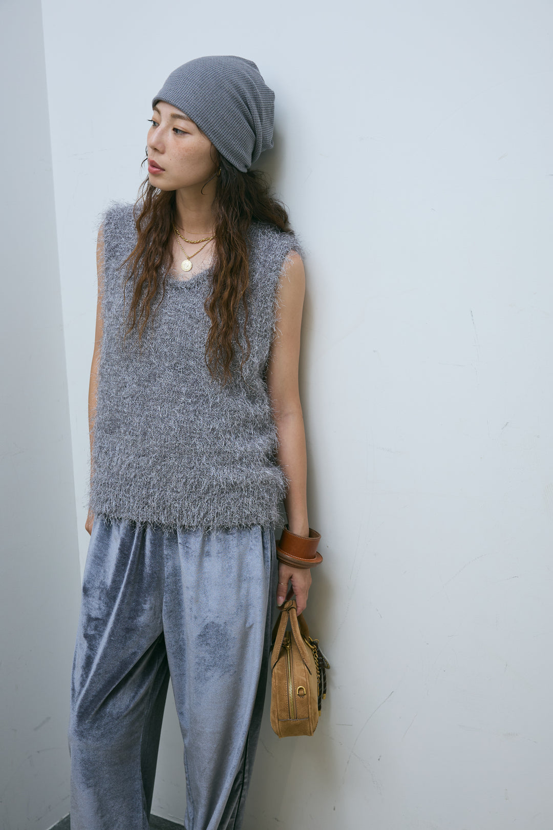 [予約/SET]ダンスフェザーベスト+ベロアサイドラインパンツ(2set)