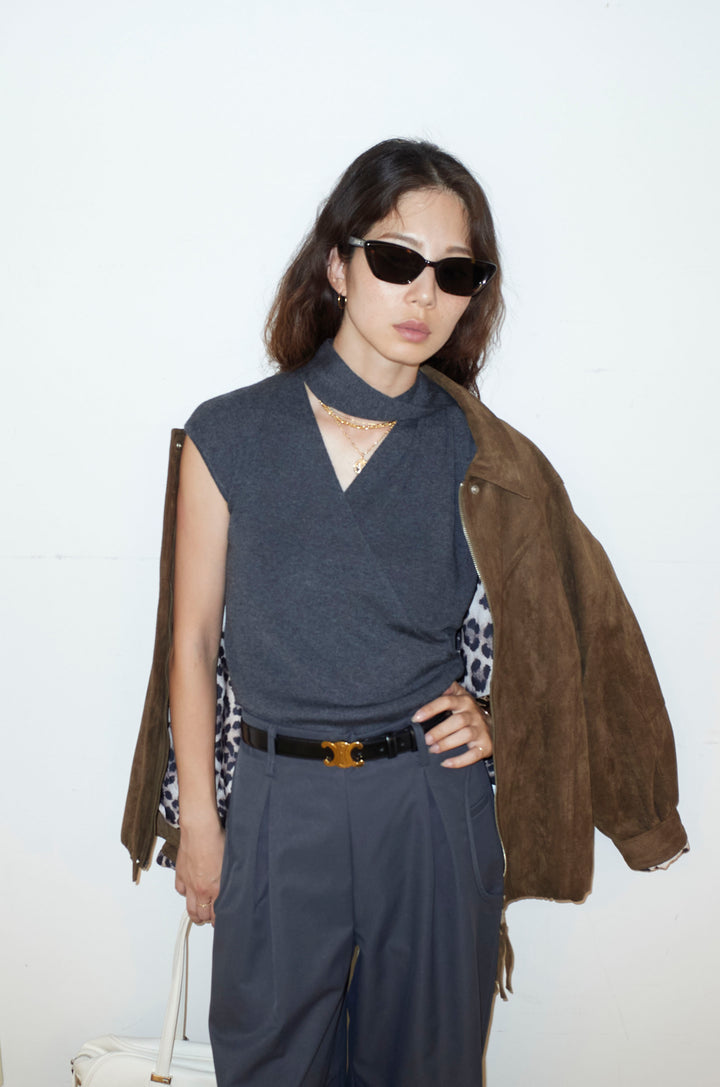 [予約/SET]フェイクスウェードブルゾン+サイドポケットカーブフォルムパンツ(2set)