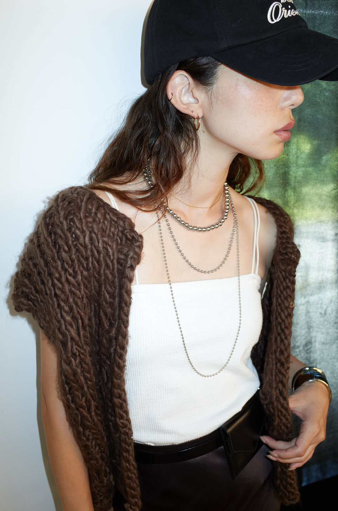 [予約/SET]ハンドニットロービングベスト+サテンナロースカート(2set)