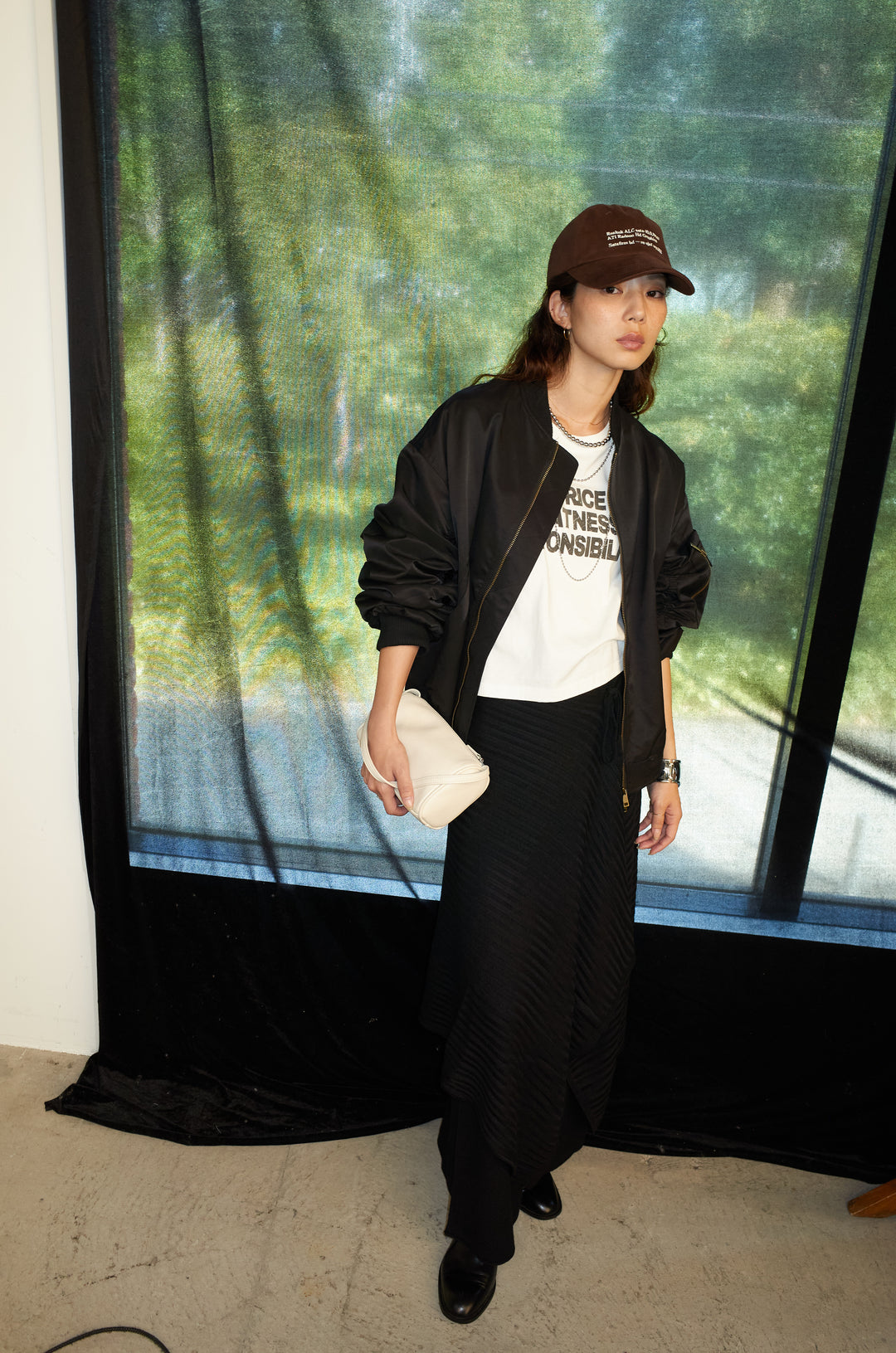 [予約/SET]ライン編みニットラップ+ニットマキシスカート(2set)