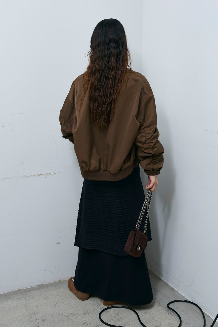 [予約/SET]ライン編みニットラップ+ニットマキシスカート(2set)