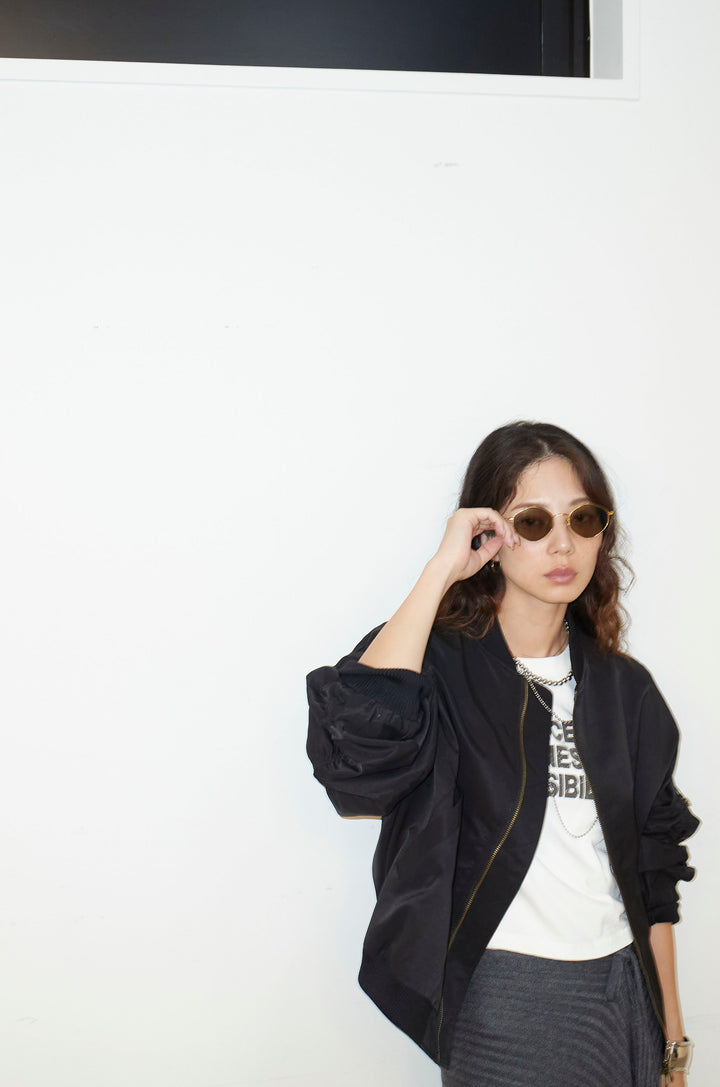 [予約/SET]袖ボリュームMA1+ピグメントロゴショート丈T+ニットマキシスカート(3set)