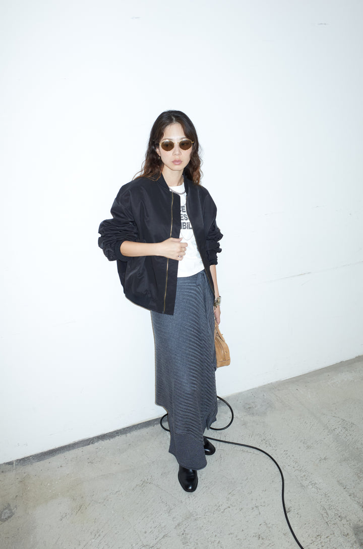 [予約/SET]ライン編みニットラップ+ニットマキシスカート(2set)