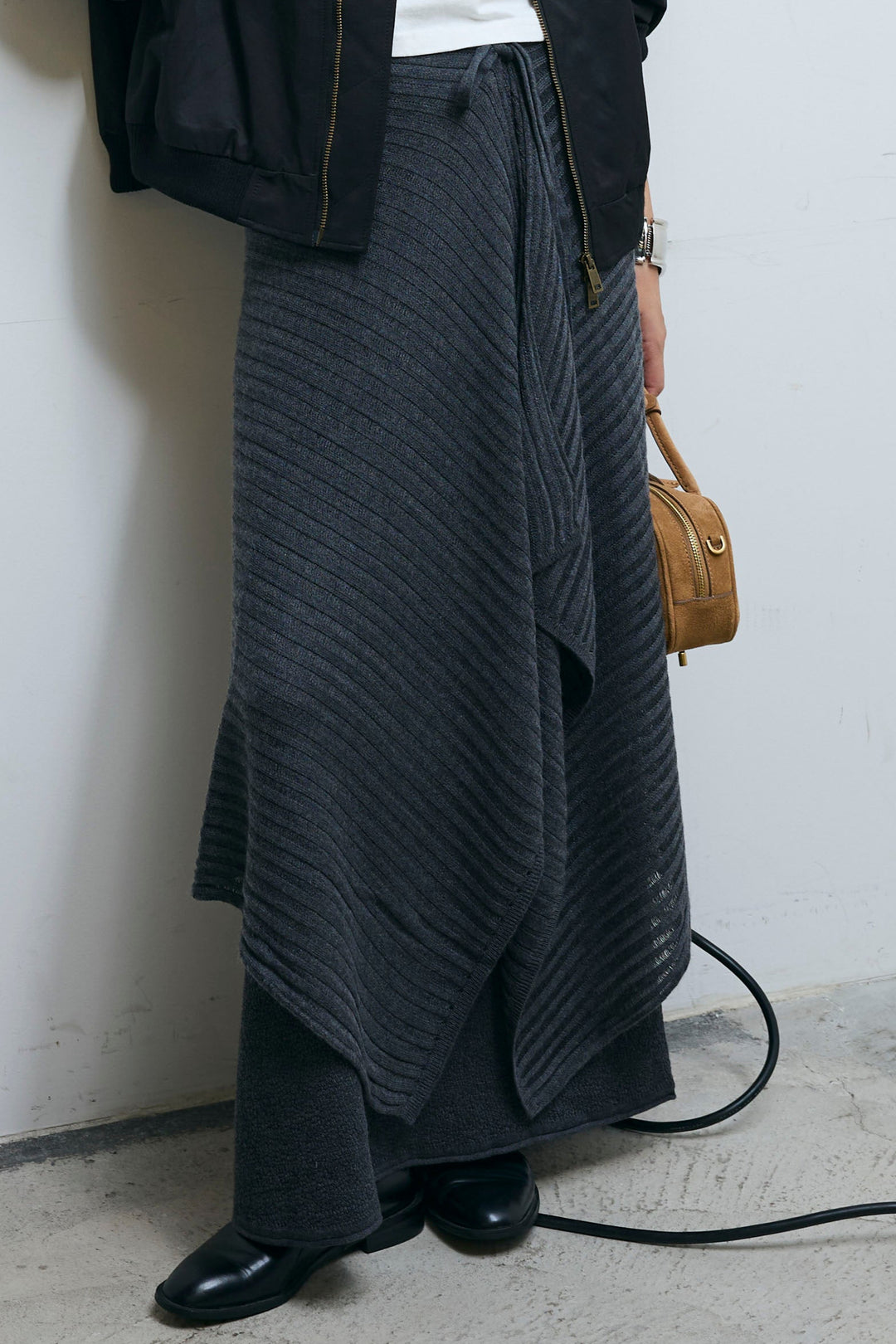 [予約]ライン編みニットラップ