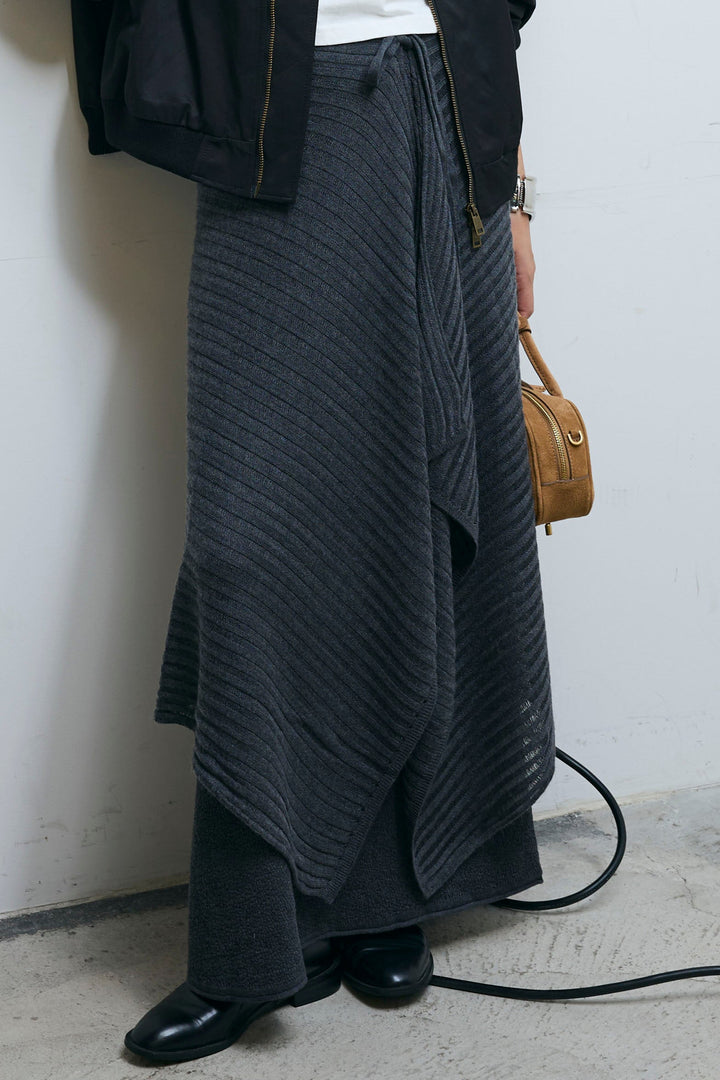 [予約]ライン編みニットラップ