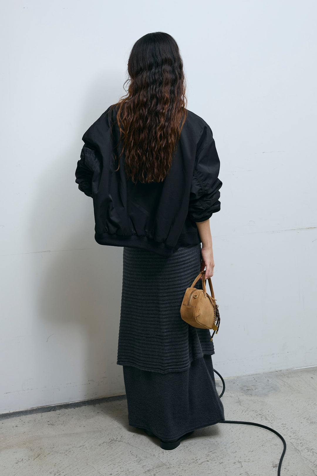 [予約/SET]ライン編みニットラップ+ニットマキシスカート(2set)