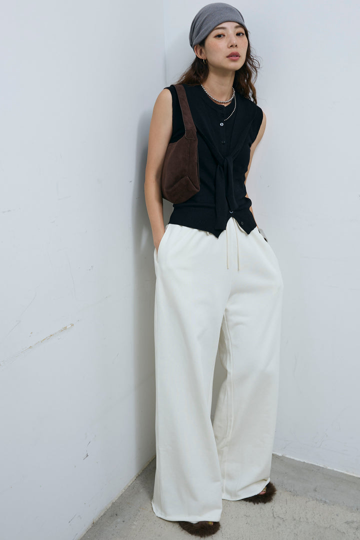 [予約/SET]ドッキングスリーブニットTOPS+エフォートレススウェットパンツ(2set)