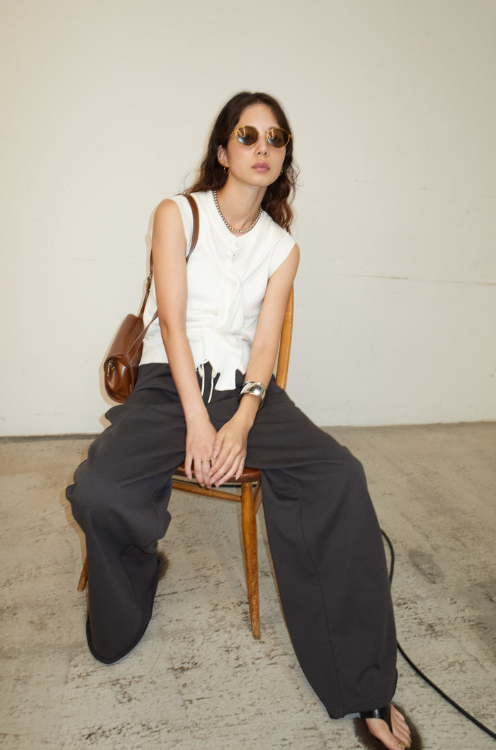 [予約/SET]ドッキングスリーブニットTOPS+エフォートレススウェットパンツ(2set)