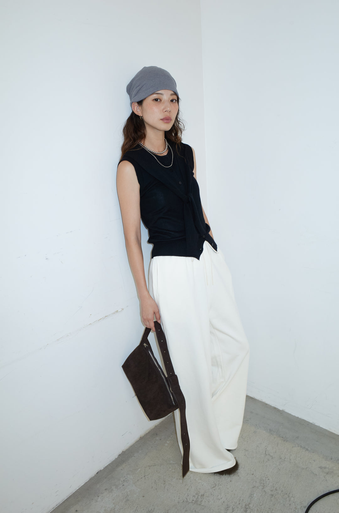 [予約/SET]ドッキングスリーブニットTOPS+エフォートレススウェットパンツ(2set)