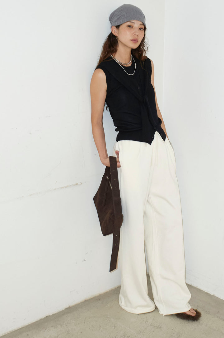 [予約/SET]ドッキングスリーブニットTOPS+エフォートレススウェットパンツ(2set)