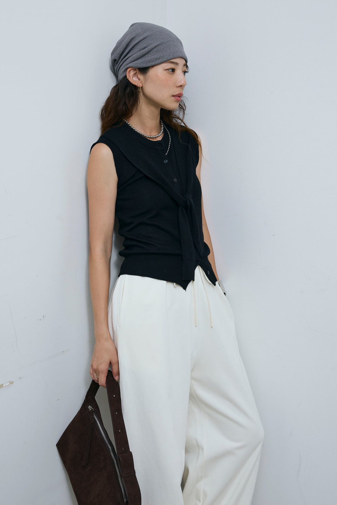 [予約/SET]ドッキングスリーブニットTOPS+エフォートレススウェットパンツ(2set)