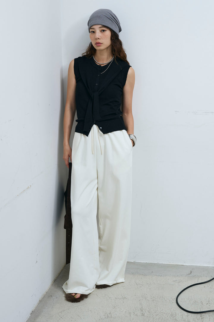 [予約/SET]ドッキングスリーブニットTOPS+エフォートレススウェットパンツ(2set)