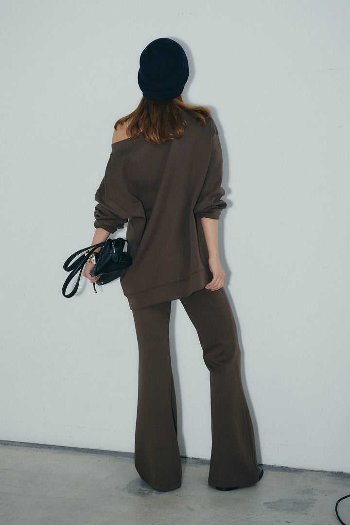 [予約/SET]オーバーサイズオフショルスウェット+美脚フレアスウェットパンツ(2set)