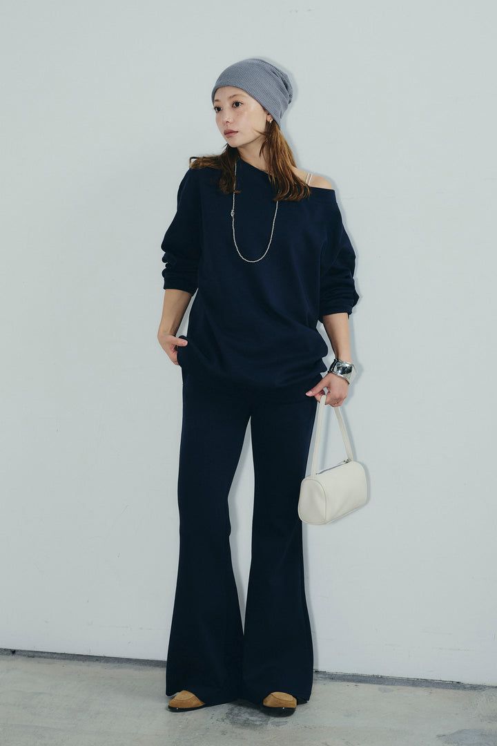 [予約/SET]オーバーサイズオフショルスウェット+美脚フレアスウェットパンツ(2set)